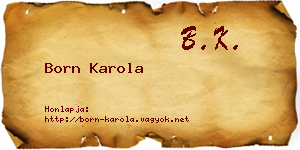Born Karola névjegykártya